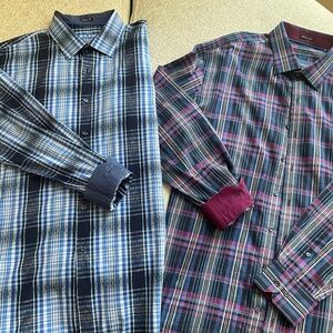 2 XXL Classic Fit Bugatchi Men's Button Down Shirts